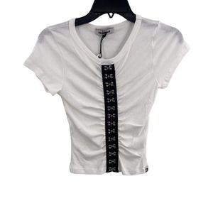 Daydreamer Baby Short Sleeve Scoop Neck Tee Hook & Eye White Medium New‎